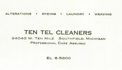 Ten-Tel Cleaners - 1977 Southfield High Year Book Ad (newer photo)